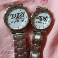 Termurah Jam Tangan Stainless Couple Bisa Tulis Nama, Tanggal, Gambar,