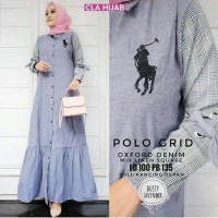 POLO GRID DRESS - GAMIS KATUN / KATUN JEPANG / GROSIR TANAH ABANG