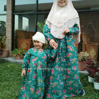 PROMO Dress Gamis Couple Ijo Botol Mirna Katun Jepang Termurah By SFH