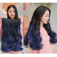 HAIR CLIP HAIRCLIP BIG LAYER WAVY CURLY OMBRE GRADASI - GREEN