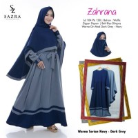 Gamis Zahrana Set Syari Original Sazra Lengkap Dengan Khimar Free Cada