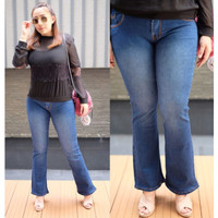 Celana Cutbray Jeans Wanita Bluewash Cutbray Bigsize Jeans Jumbo
