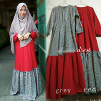 Gamis syari wollycrepe kombinasi koshibo rempel bawah