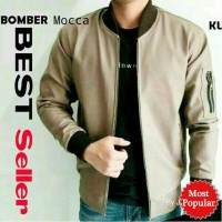Jual Jaket Bomber Pria Cowok Semi Kulit Polos Distro Bandung Pilot Model Murah