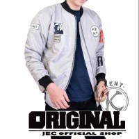 PILOT - JACKET ORIGINAL BOMBER BOY LONDON WHITE GREY - FREE EMBLEM
