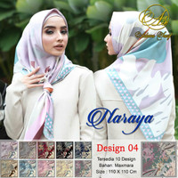 Hijab jilbab scarf segiempat motif maxmara satin Naraya 4 ecer grosir