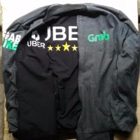 JUAL jaket bahan taslan driver online bolak balik gojek uber grab