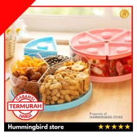 HS 146 Toples Kue Kering Plastik Kotak Snack Box 5 Sekat Kedap Udara