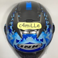 Best Seller...!!! HELM INK CL MAX #6 BLACK BLUE FLUO FULL FACE