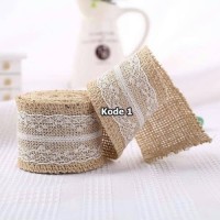 Jual Pita Burlap 2 Meter Renda Lace Vintage Decor Kain Goni Craft Import Murah