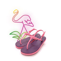Sandal Fipper Strappy Purple Pink