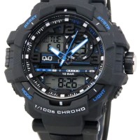 Jam Tangan cowok digital Analog Besar QQ GW86 Q&Q Original Jarum biru