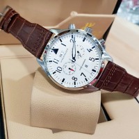 JAM IWC LEATHER BROWN WITH WHITE DIAL 4.4CM SUPER CLONE