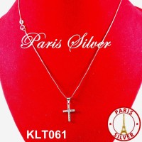 Kalung Salib Liontin Cassandra Silver 925 lapis emas putih wanita