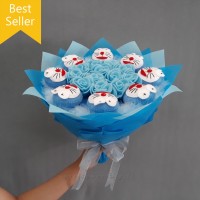 Jual Buket doraemon, boneka wisuda, kado wisuda, bunga karakter Murah