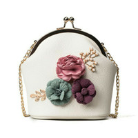 Tas Kondangan Dan Ke Pesta Motif Bunga Cantik Remaja Dan Dewasa White