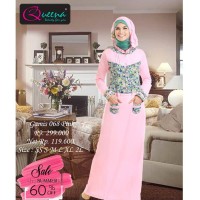 Queena gamis moderen katun bangkok 068 pink Diskon