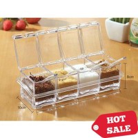 StarHome Rak Tempat Bumbu Seasoning Box Serbaguna 4 in 1 - Kristal