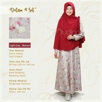 Gamis set khimar hijab katun jepang twill Delisa set Audina