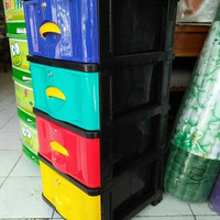 Jual LEMARI / LEMARI PAKAIA / LACI PLASTIK NAPOLLY SUSUN 4 + KUNCI Murah