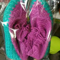 SEPATU BOOT WANITA BAHAN FULL RAJUT - SOVENIR UNIK KHAS JOGJA