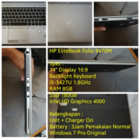 Laptop HP Ram 8GB EliteBook Folio 9470M Jual Rugi Murah Meriah