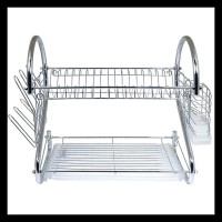 Rak Piring Minimalis Modern Stainless 2 Tingkat