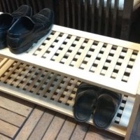 Rak Sepatu Kayu 2 Susun Minimalis