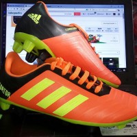 Sepatu Bola Adidas Predator Orange Hitam Stabilo KW