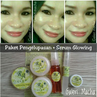 Jual RA GLOW (PAKET PENGELUPASAN+SERUM GLOWING) PEMUTIH WAJAH Murah