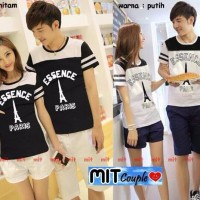 Bahan Terbaik Kaos Couple Lengan Pendek Baju Pasangan essence paris