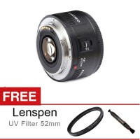 Yongnuo Lens Ef 35mm F/2.0 For Canon, Free Filter Uv 52mm + Lenspen