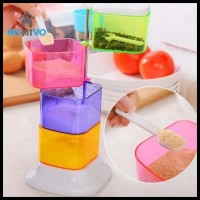 Rak Tempat Bumbu Seasoning Box Serbaguna 4 In 1 - Tempat Bumbu Menara