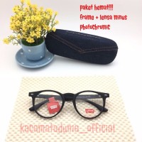 free lensa minus photochromic frame kacamata pria wanita levis round