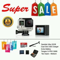GoPro Hero 4 Silver Edition, FREE Sandisk Micro SD 32GB + Tong new