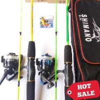 2 Set Pancing reel 5 Bearing joran Sambung 2 Bahan Fiber Solid dijamin