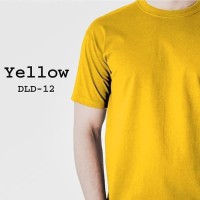 Kaos Polos Baju Dewasa Pria Lengan Pendek warna Kuning Emas - DLD12