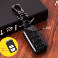 Key Case Remot Cover Carbon fiber 2 Buttons For Honda CRV HRV JAZZ