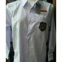 Kemeja putih seragam bed bordir sd smp smA lengan panjang
