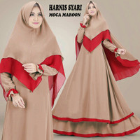 Jual READY BAJU BUSANA MUSLIM GAMIS HARNIS SYARI MOCCA MAROON BERGO ANTEM Murah