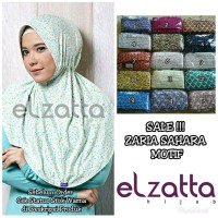 Bergo Hijab Instan Zaria Sahara Motif Elzatta Original Best Quality