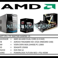 Paket Cpu / Pc Rakitan Gaming 19 /Amd A6-6400(3.7 Ghz)/ Ram 8Gb
