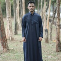 Jubah/Gamis Pria Al Haramain Blue Navy Salur