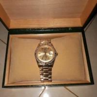 Jam Tangan Rolex Watch Swiss Geneve Original 18K Gold