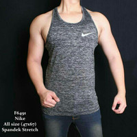 Harga singlet tanktop pria gym fitness olahraga nike abu | DEMO GRABTAG
