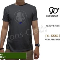 Jual Kaos distro new balance nb run lari abu 1 tshirt branded pria ba