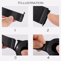 READY BLACK Milanese Watch Strap Loop Wrist Band Samsung Gear S3 S2