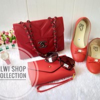 tas wanita tas terbaru 2018 tas selempang chanel dompet warna merah
