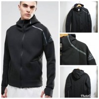 JAKET ADIDAS ZNE HOODIE BLACK -GREY / PREMIUM BAHAN ORIGINAL REAL PIC