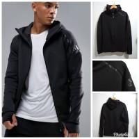 JAKET ADIDAS ZNE HOODIE ALL BLACK / PREMIUM BAHAN ORIGINAL REAL PIC